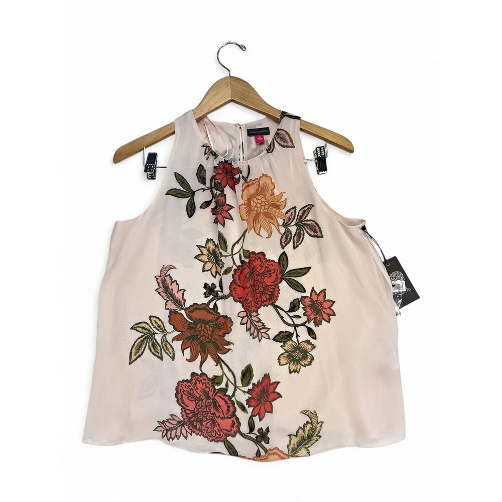 Vince‎ Camuto Floral Chiffon Halter Tank Top M
